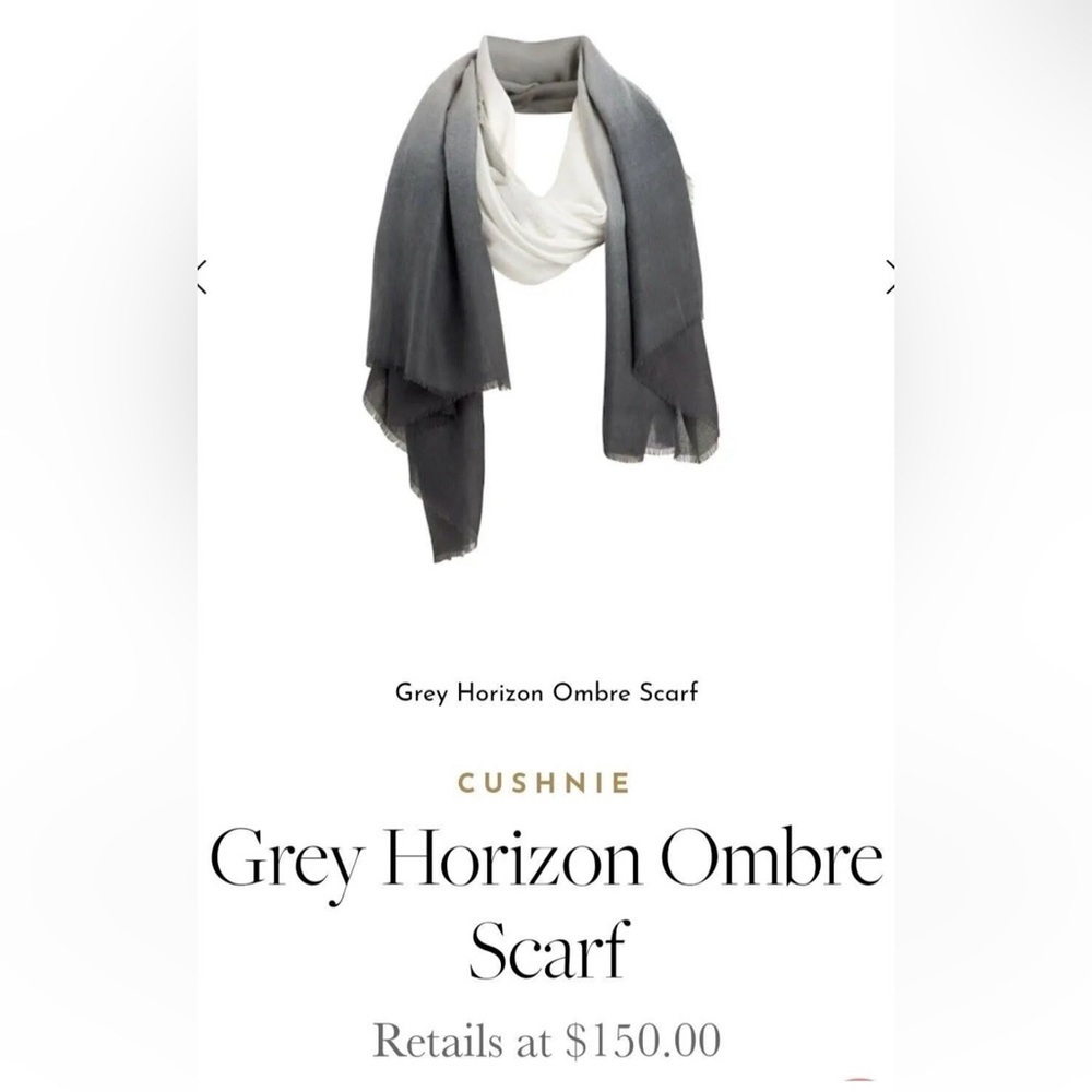 Sold CUSHNIE Scarf - Grey Horizon Ombre